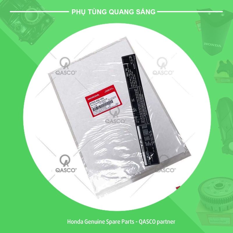 87505-K56-V00 | Tem thông số lốp và xích tải WINNER - RS150 V1 V2 | LABEL, TIRE &amp; DRIVE CHAIN (Chính hãng Honda)