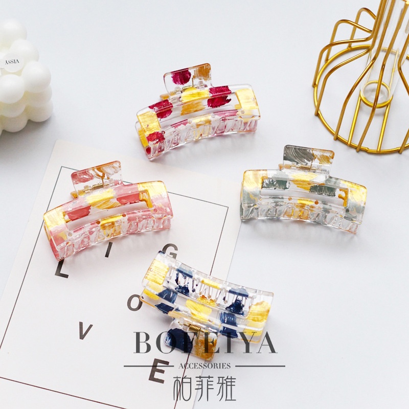 Kẹp Tóc Hình Cá Mập Cỡ Lớn Phong Cách Hàn Quốc Đơn Giản