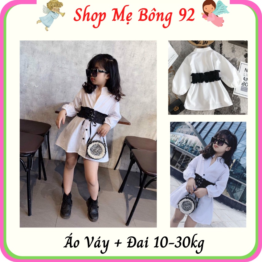 Váy Đầm 2 Chi Tiết: Áo Sơ Mi Kèm Đai Chun Bụng Cực Xinh Nữ Tính VB2417 – Shop Mẹ Bông 92