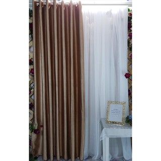Rèm Cửa Chính may sẵn - 190x270 cm Hoàng Yên - Chống Nắng Trơn Khoen Lỗ Cao Cấp R1-25