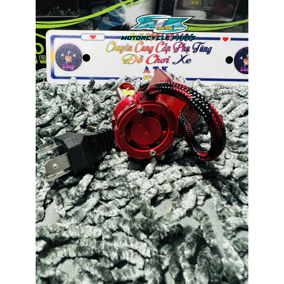 Đèn pha led xe máy oto  hai mặt 8 led siêu sáng chống nước 100% quạt tản nhiệt  hàng xịn sáng trắng