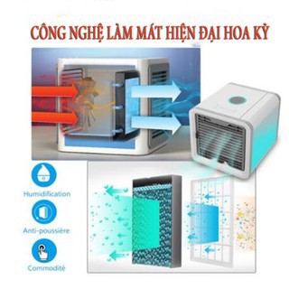 Quạt điều hòa mini để bàn hình vuông - quạt hơi nước đá tạo ẩm không khí