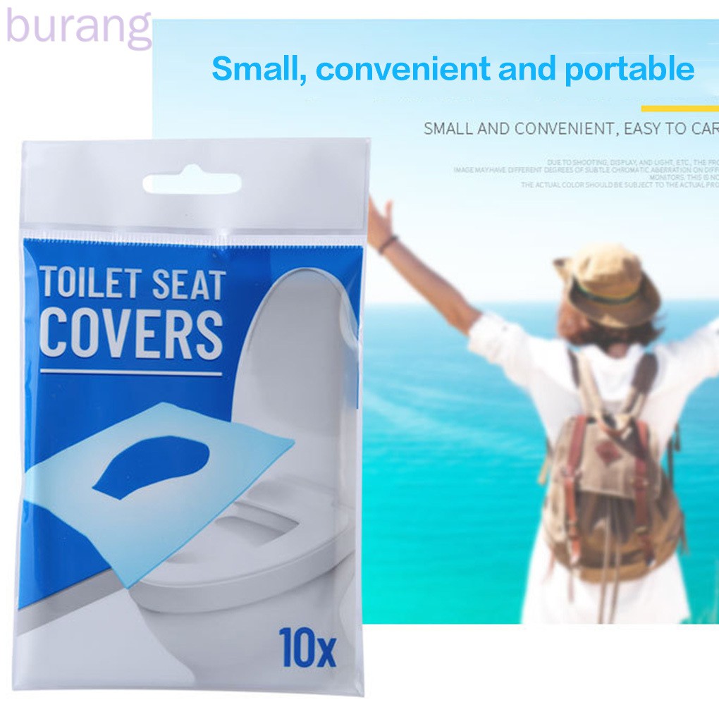 Set 10 miếng lót bệ ngồi bồn cầu dùng một lần an toàn tiện dụng khi đi du lịch