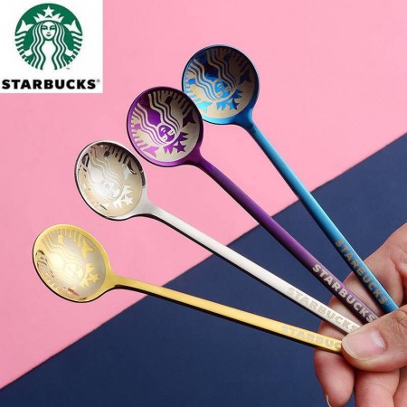 MUỖNG CAFE STARBUCKS MẠ VÀNG (1c) - SET 4 MUỖNG STARBUCKS ( được kèm hộp)