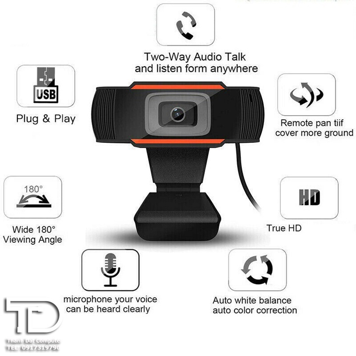 Webcam máy tính có mic học online , livestream , call video chất lượng 720P/1080P