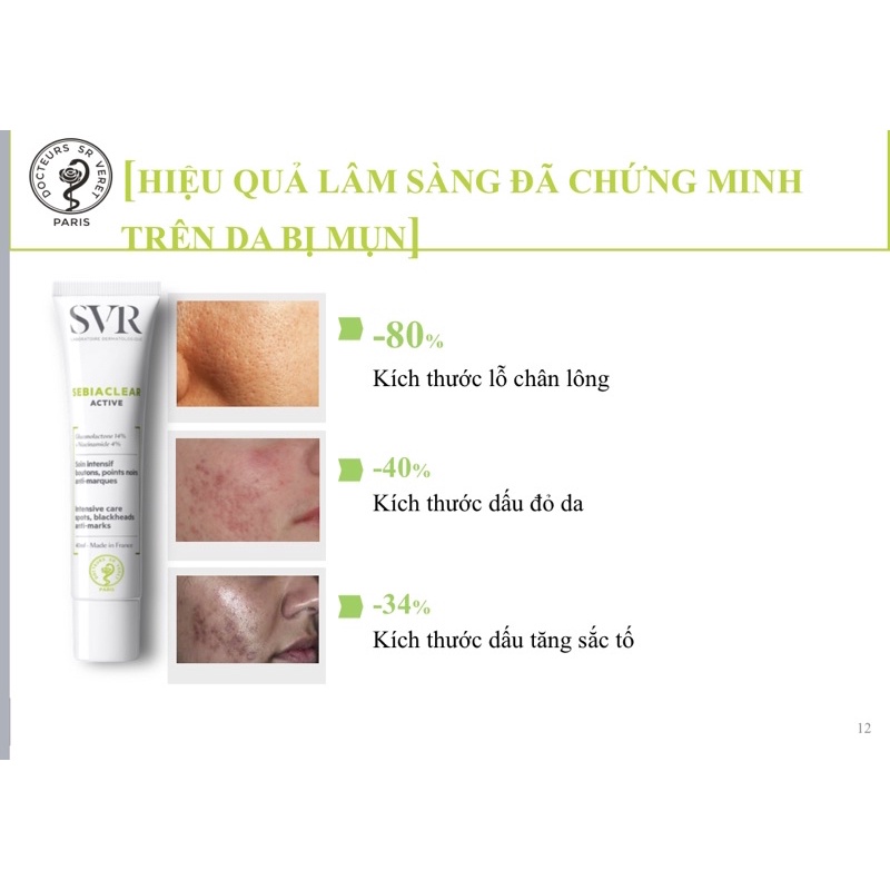 [Nhập khẩu] Kem dưỡng giảm mụn kiềm dầu SVR Sebiaclear Active/ Mat Pores