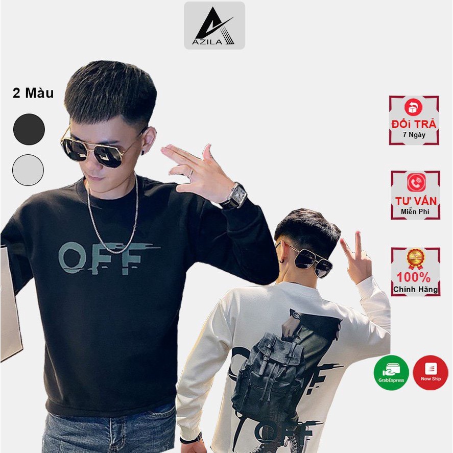 Áo Thu Đông Nam - Áo Nỉ Dài Tay Azila OFF Chất Liêu Poly Cao Cấp Co Dãn Mềm Mịn in 3D