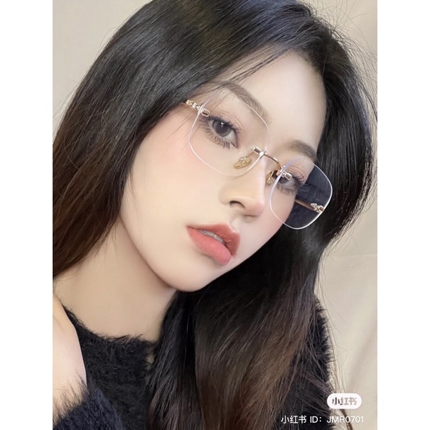 GK01 - Kính, gọng kính cao cấp Nam Nữ không viền mẫu hot2022  chống ánh sáng xanh