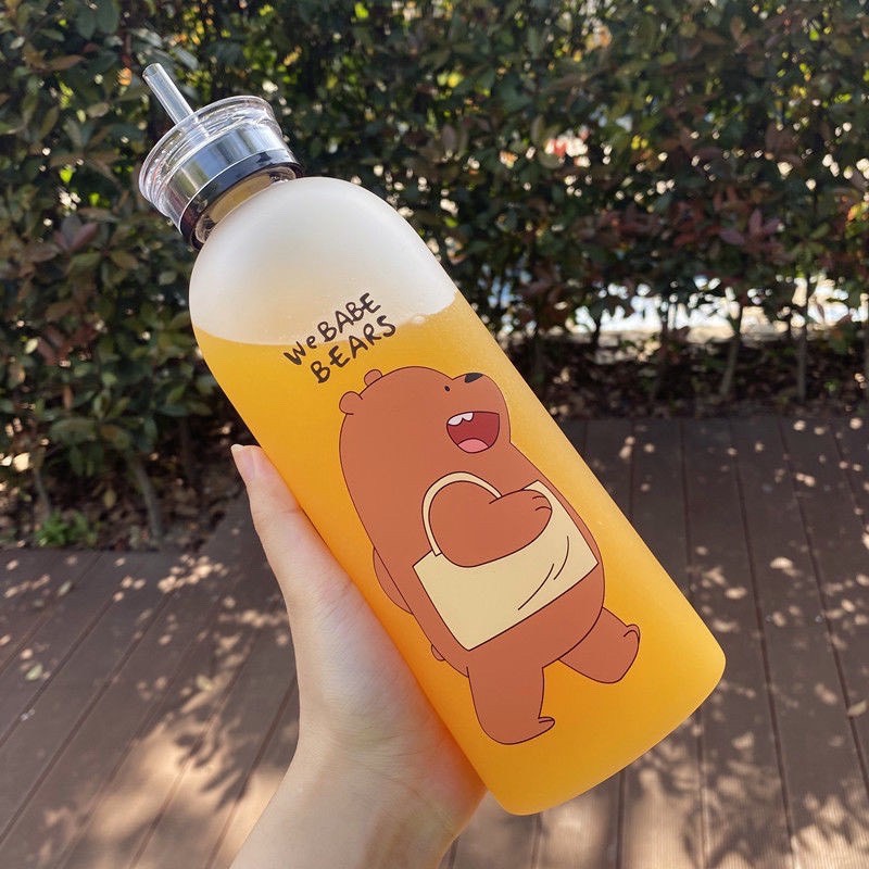 Set bình đựng nước nhựa We Bare Bears Chúng tôi đơn giản là gấu 1000ml | BigBuy360 - bigbuy360.vn