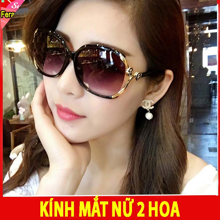 Kính mát nữ thời trang chống tia UV - Bảo hành 12 tháng - Đủ hộp đựng kính và khăn lụa