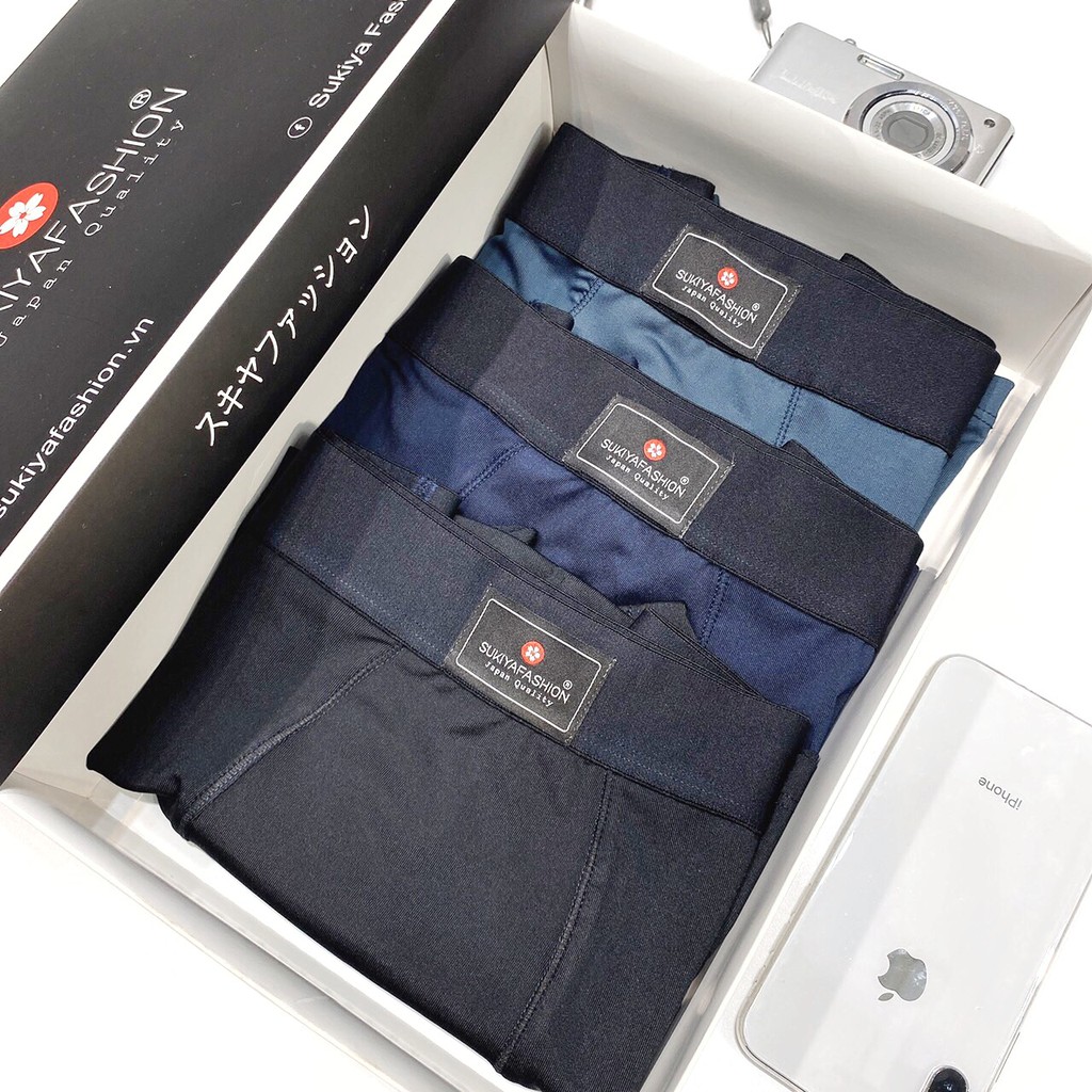 Hộp 3 Sịp Đùi Boxer thun lạnh Cao Cấp Dành Cho Nam SUKIYAFASHION QL01