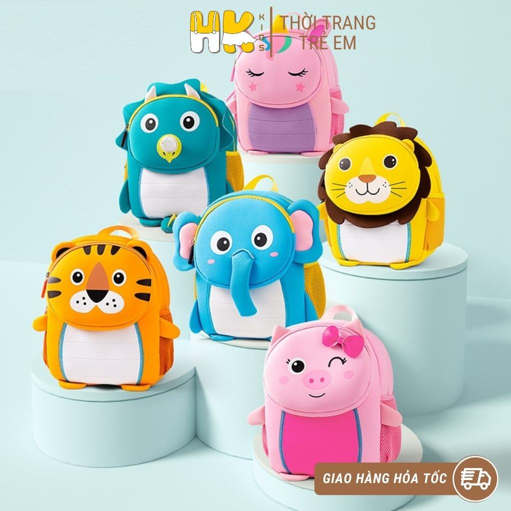 Balo cho bé mầm non HK KIDS hình thú chất liệu siêu nhẹ chống thấm nước, mềm mại an toàn cho bé đi mẫu giáo