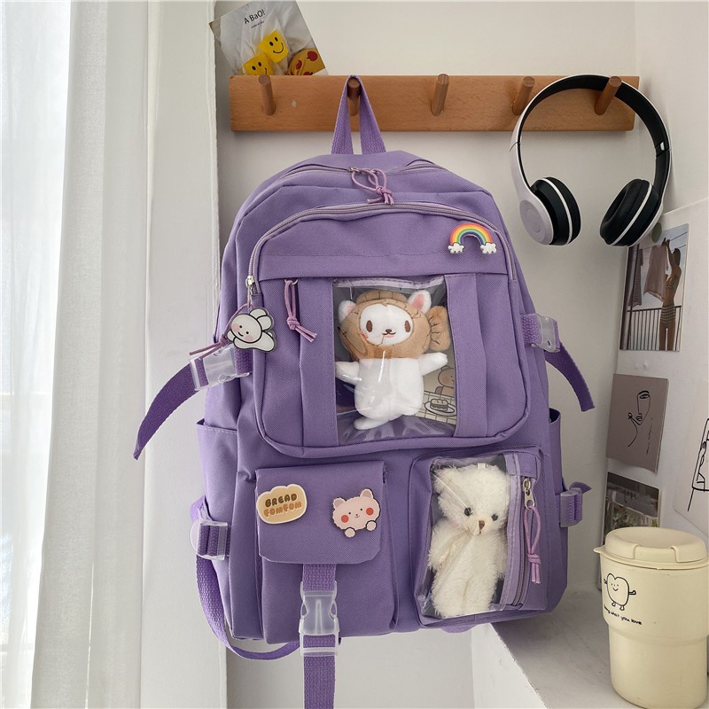 Balo đi học loại nhẹ phối màu pastel dễ thương