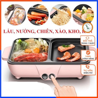 Bếp lẩu nướng nồi điện 2 ngăn bếp lẩu nướng 2 in 1 rất tiện lợi và đa năng, BH 6 tháng lỗi do nhà sản xuất M&T