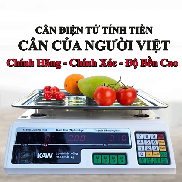 ✔️Cân điện tử tính tiền 2 mặt loại 40Kg công nghệ Hàn Quốc - Dễ dàng sử dụng, tính tiền chính xác - Bảo hành 12 Tháng