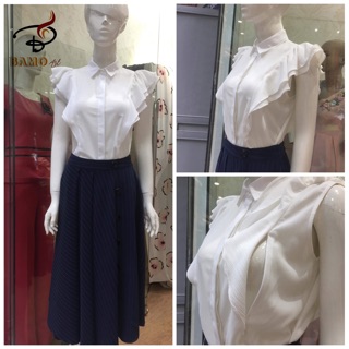 Combo áo trắng cho con bú và jumsuit Bamo Art
