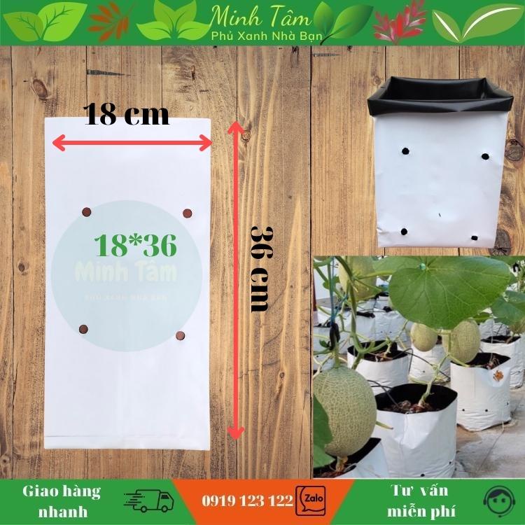 1kg túi PE trắng đen trồng dưa lưới, trồng cây, size 17x33cm , 18x36cm, 20x40cm;  hàng dày dặn chống tia UV, độ bền cao