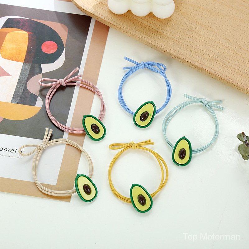 Avocado-shaped Rubber Hairbands Stretch Design Korean Style For Couples