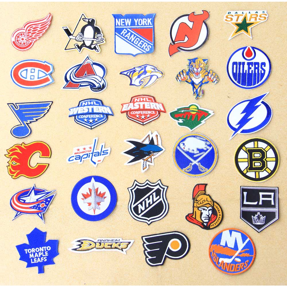Nhl Nhãn Dán Trang Trí Quần Áo / Băng Cánh Tay / Băng Cánh Tay Thêu logo Đội Bóng hockey Có Thể Ủi Được diy