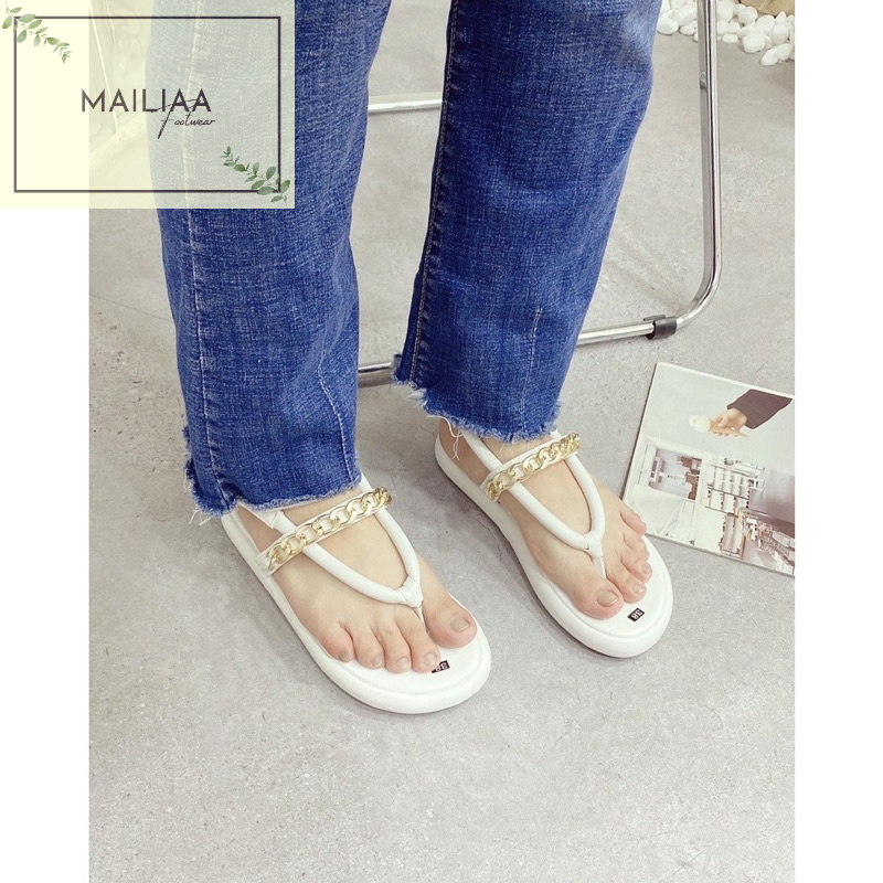 Sandal nữ xỏ ngón MAILIAA đế xuồng 3 phân quai gắn xích đi biển, đi chơi, đi du lịch
