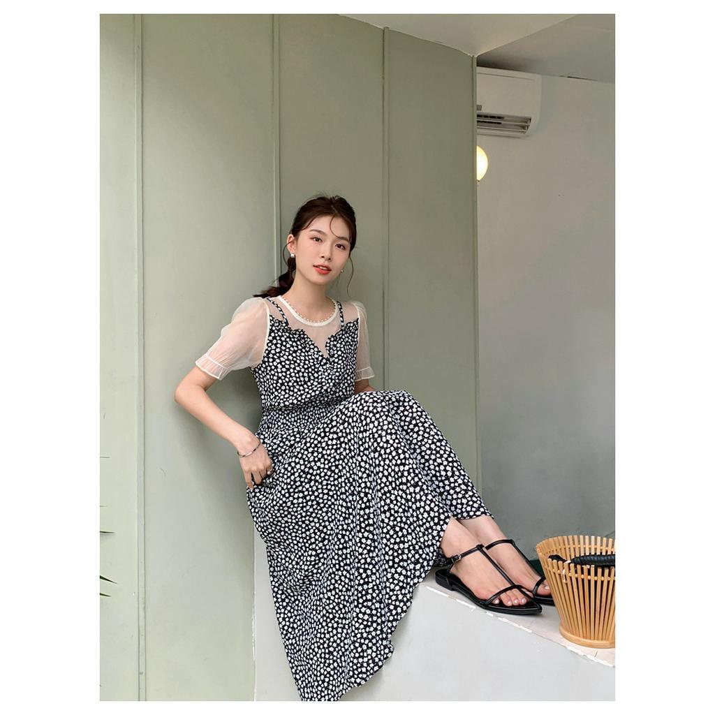 Đầm Voan Hoa Giả Hai Lớp Phong Cách Pháp Quý Phái 64197