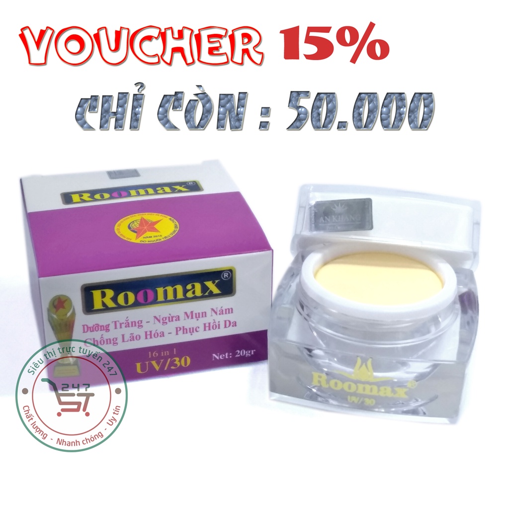 Kem dưỡng trắng da ngừa mụn nám chống lão hóa phục hồi da hư tổn Roomax 16in1 (20g)