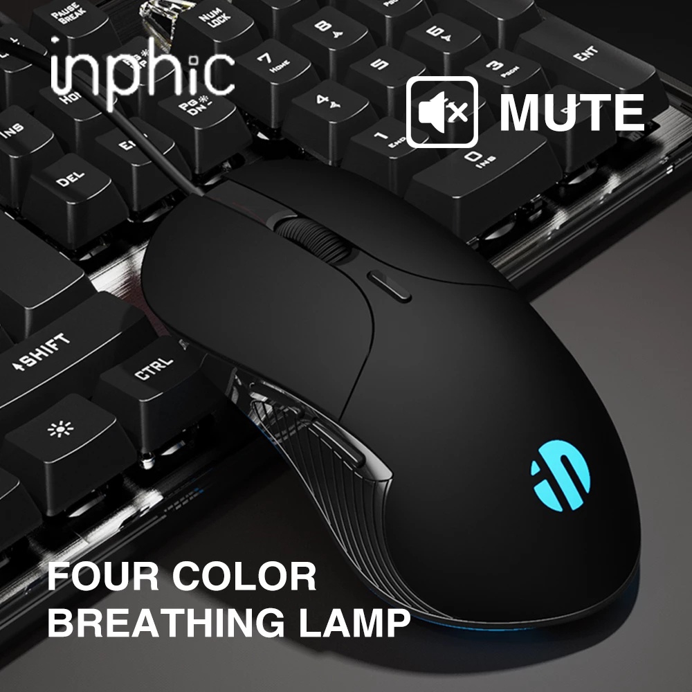 Chuột Máy Tính INPHIC PB1 Có 6 Nút Bấm 4800 DPI
