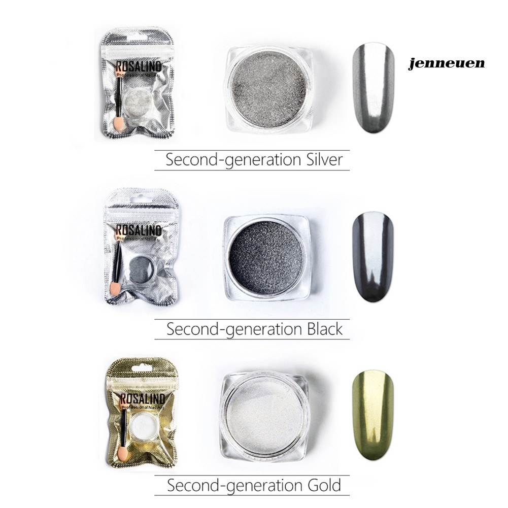 [Hàng mới về] Hộp Bột Tráng Gương Lấp Lánh Trang Trí Móng Tay Rosalind 2G DIY