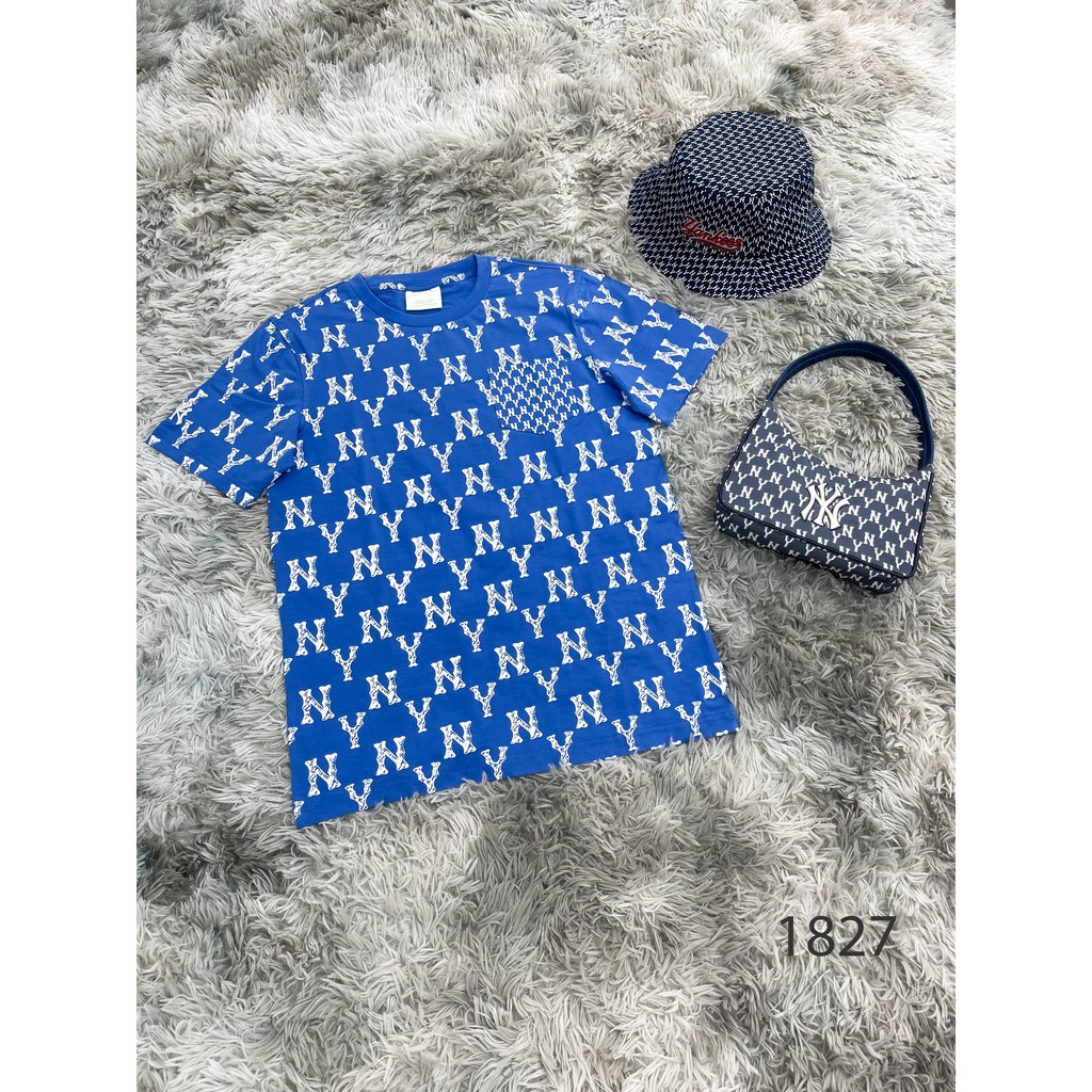 (HÀNG XUẤT XỊN) Áo xanh 1827 Monogram mix Pocket Tee Blue Made in v//n full-tag-code  Size XS S M L