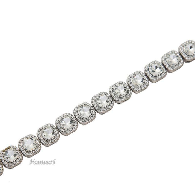 Vòng cổ Mặt Vuông Đính Đá Lấp Lánh Fenteer1