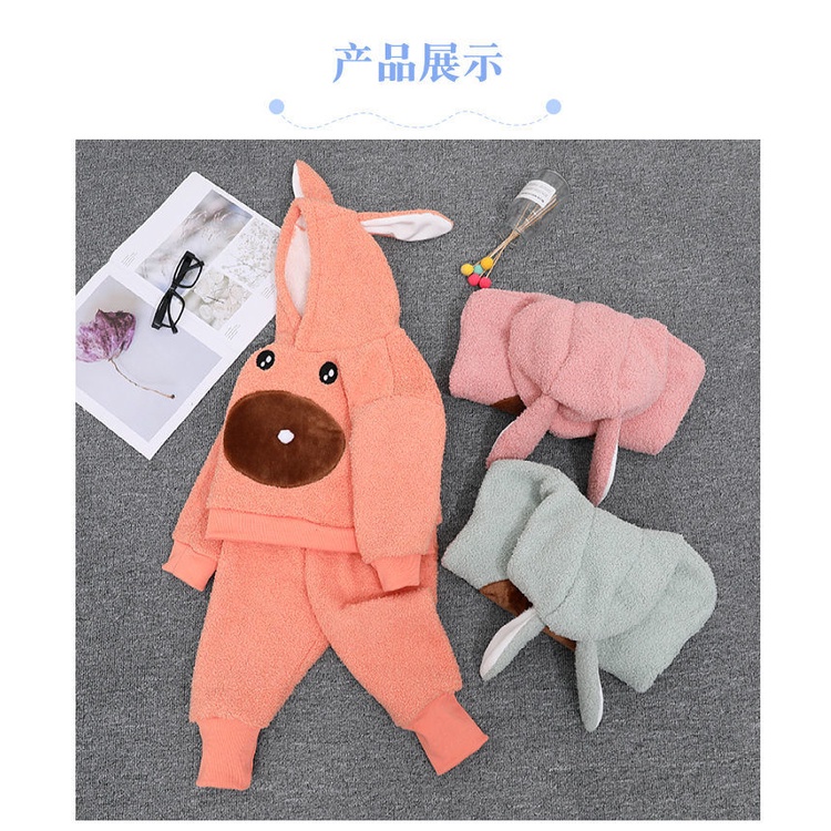 Bộ quần áo mùa thu đông ấm áp dễ thương cho bé gái 2021