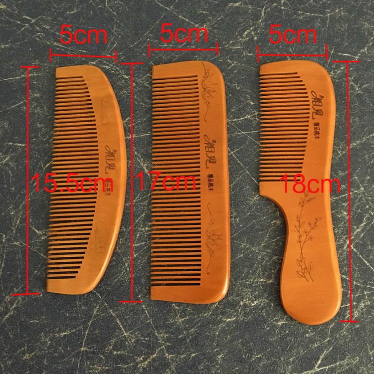 Set 02 Lược gỗ Taomu Trừ tà ma, Chống tĩnh điện, Chạm khắc tinh xảo