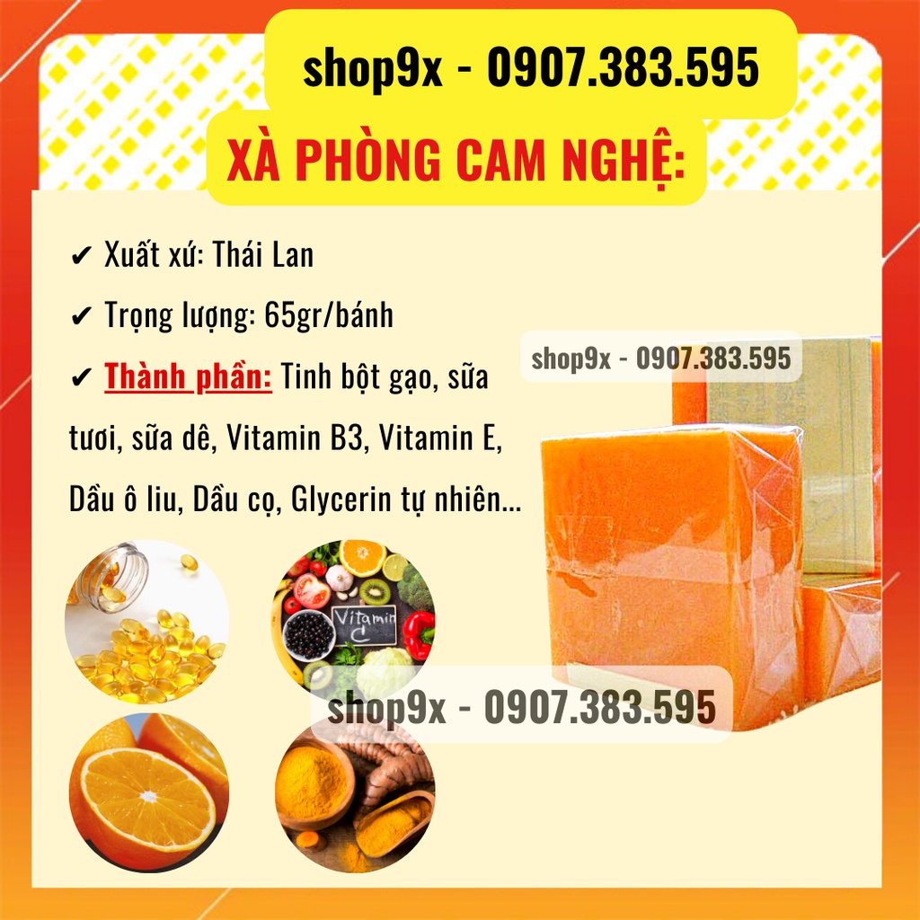 Xà Phòng Nghệ Và Cám Gạo Cao Cấp Sáng Da Ngừa Mụn Cho Mặt Và Body