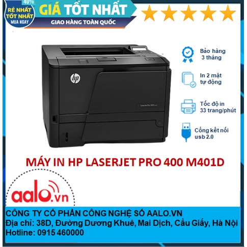 Máy in HP LASERJET PRO 400 M401D in 2 mặt tự động bảo hảnh 3 tháng