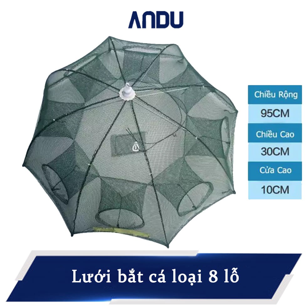 Lồng Bắt Cá, Lưới Bát Quái Loại 8 Lỗ được làm bằng dây thép cacbon công nghệ cao rất