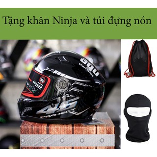 Nón Fullface AGU tem 46 BẠC hàng chuẩn tốt