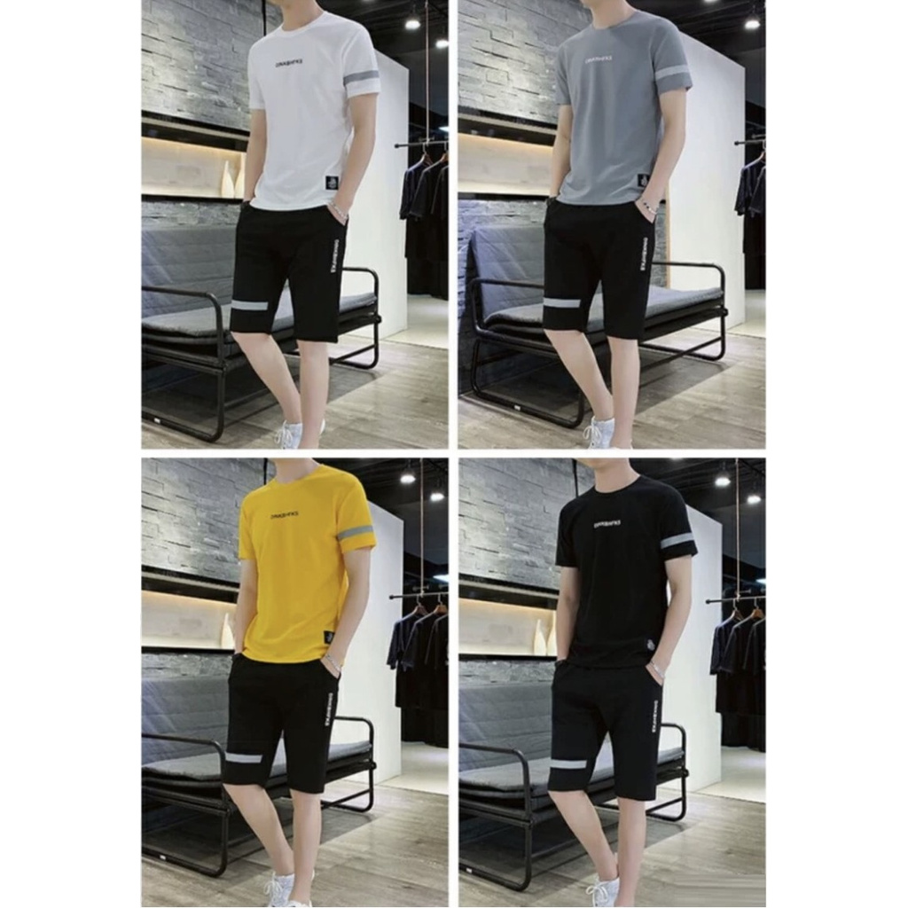 Set Bộ Thể Thao 2 Món Quần Shorts + Áo Nam Nữ Unisex Chất Vải Thun Dinkbhfks MSA001TH