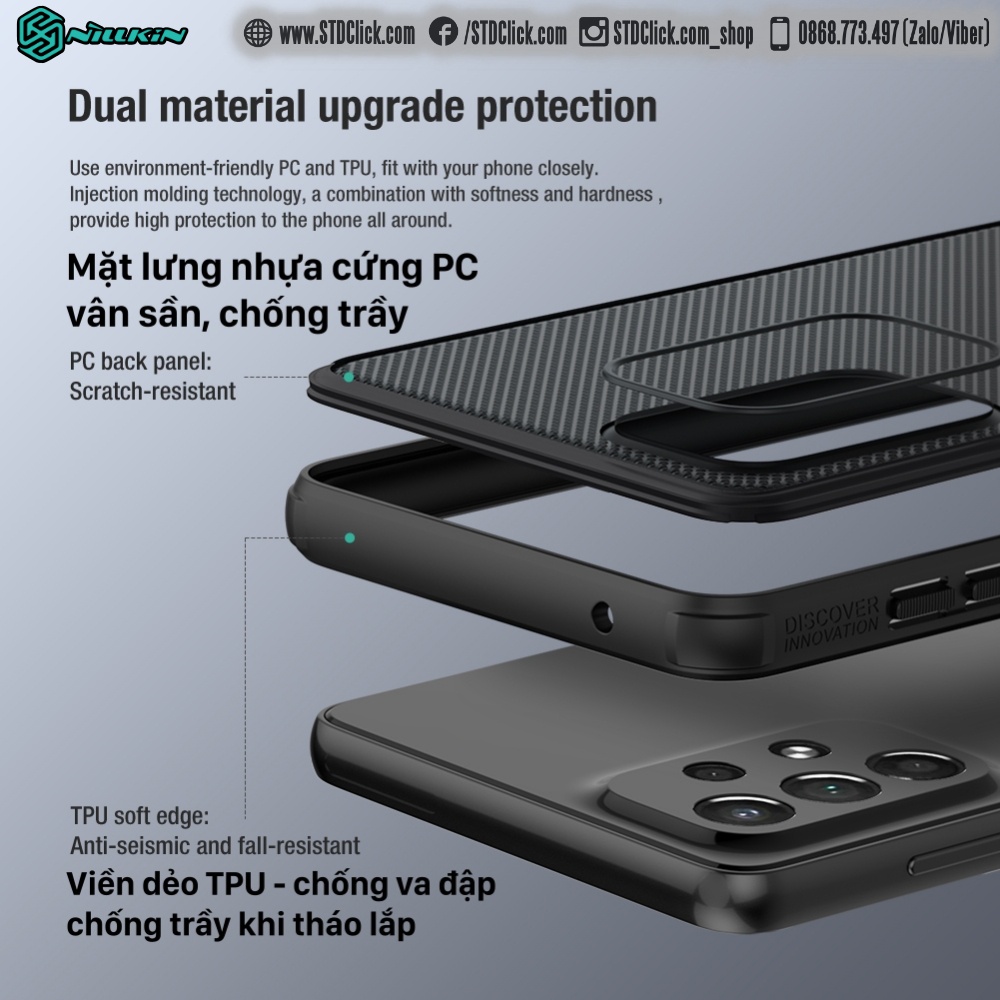 ỐP LƯNG SAMSUNG GALAXY A73 5G NILLKIN NHỰA CỨNG VIỀN DẺO CHÍNH HÃNG