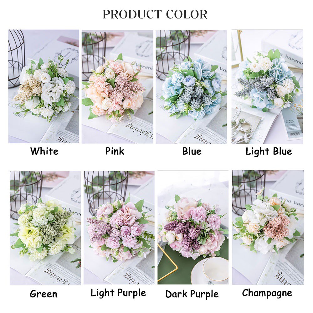 CONOPERY Bó hoa mẫu đơn nhân tạo bằng nhựa và lụa 13 bông nhiều màu sắc tùy chọn dành cho trang trí tiệc cưới