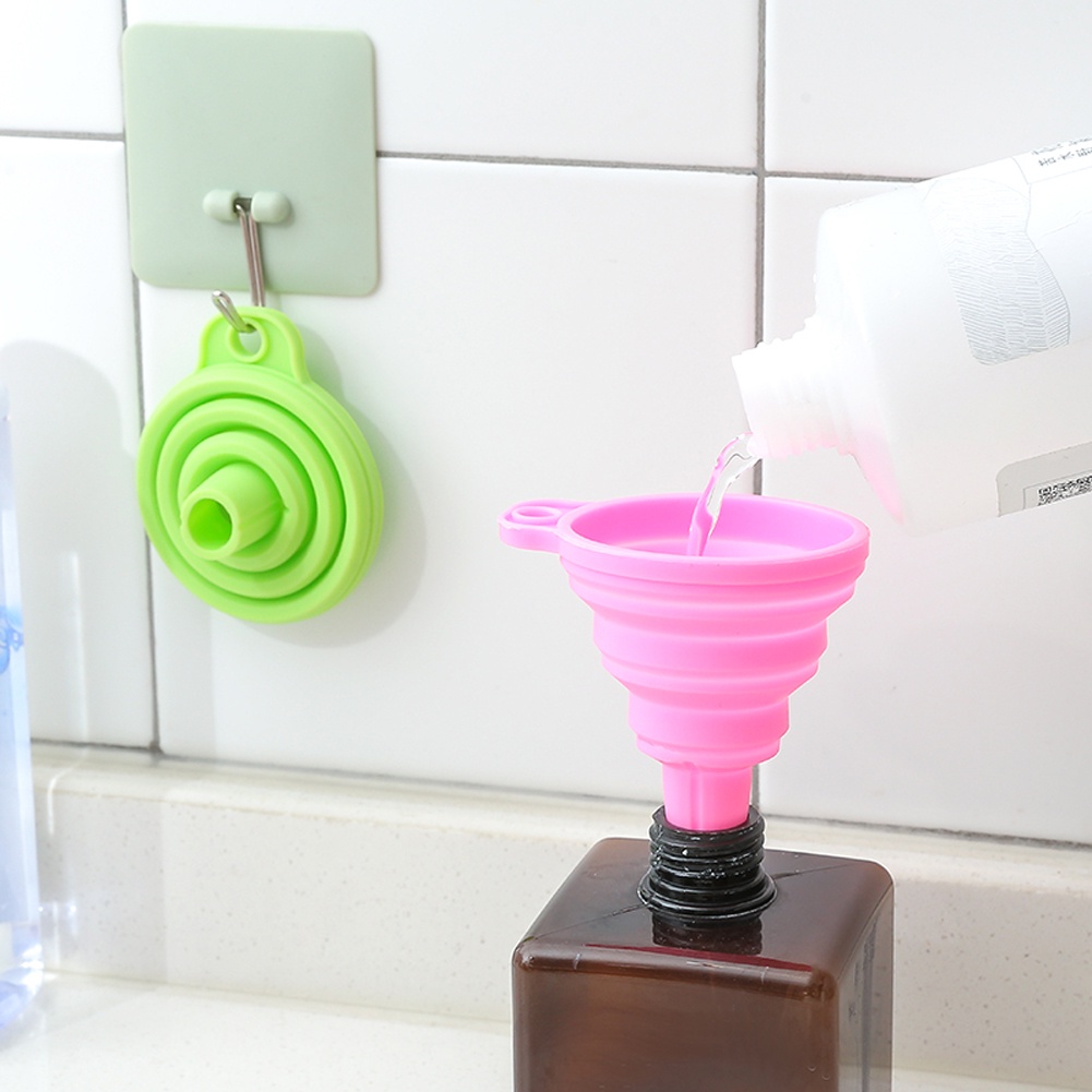 Hàng Hot 1 CÁI Phễu mềm silicone gấp lại có thể thu gọn Dầu ăn Dụng cụ nhà bếp Bộ chia rượu Hàng giao ngayVirgina056