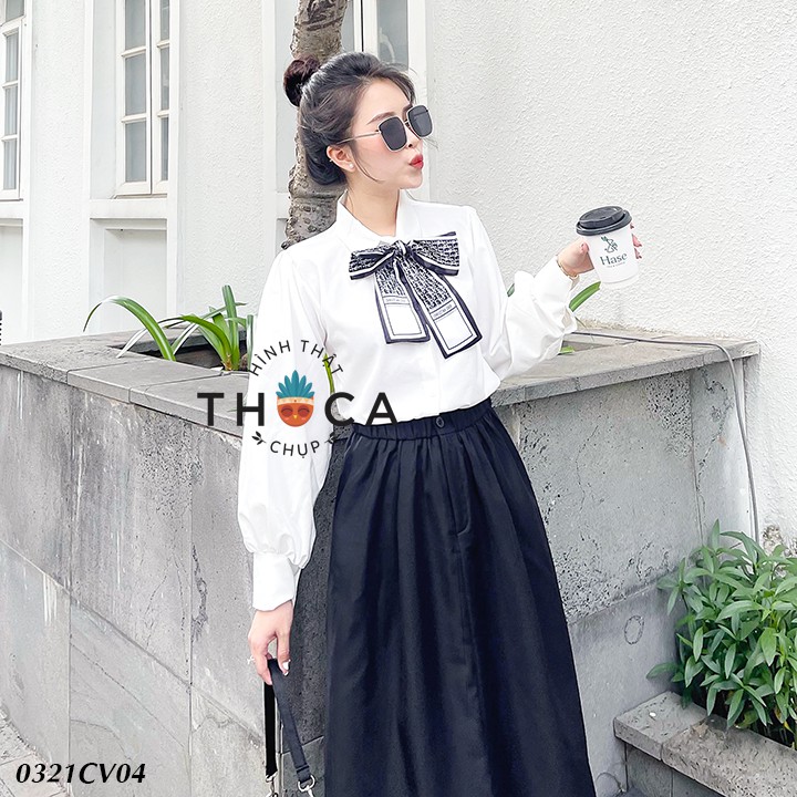 Chân váy midi trơn lưng thun trắng, đen THOCA HOUSE dịu dàng, nữ tính, hợp thời trang, xu hướng | BigBuy360 - bigbuy360.vn