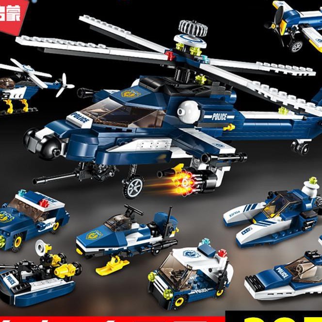 LEGO✵❆Máy bay Trực thăng Khai sáng Chiến đấu Xây dựng Khối Lắp ráp Đồ chơi Xếp hình Lego Cậu bé Trí tuệ Mô Bộ não