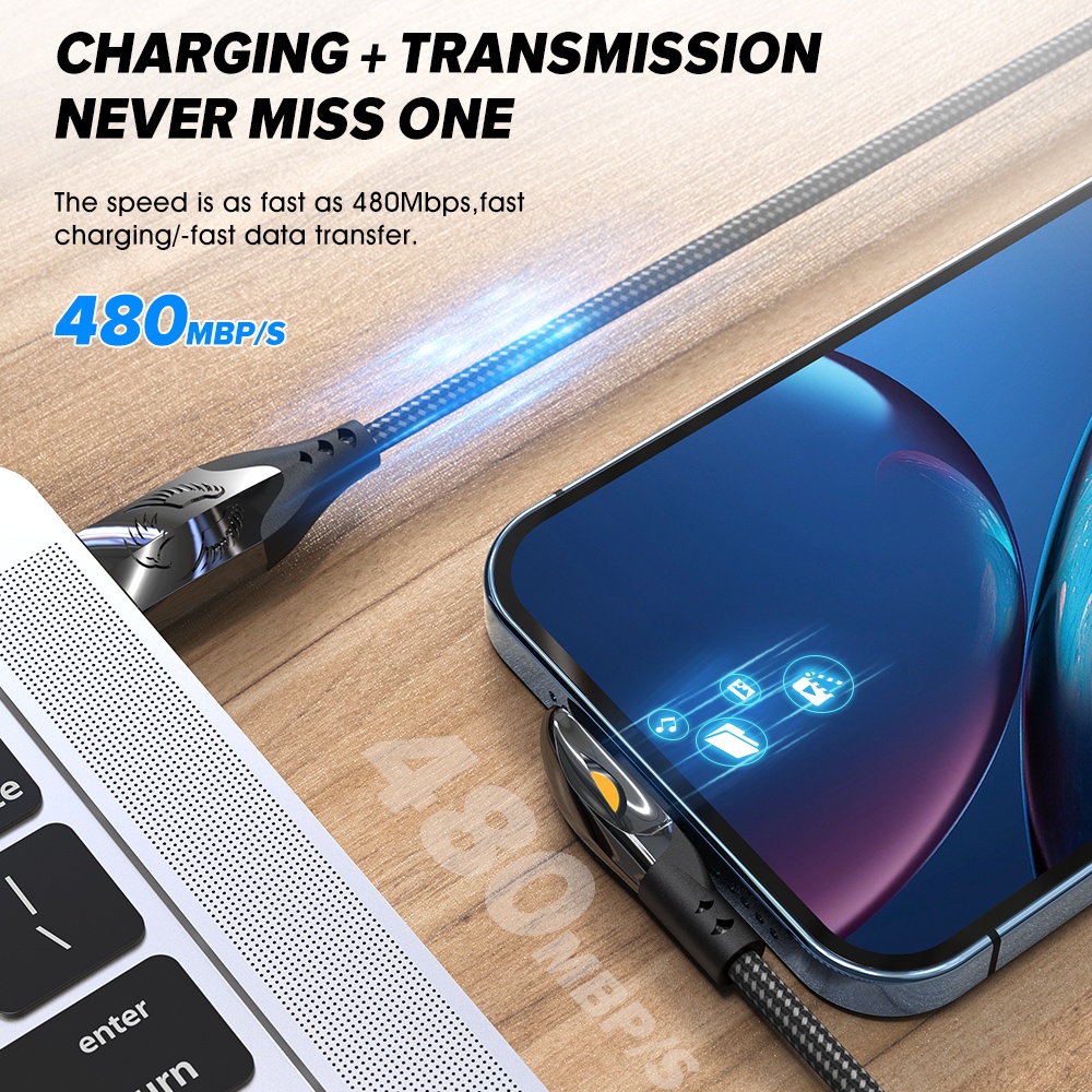 Dây cáp sạc Elough 6A USB C QC 3.0 đầu sạc vuông hỗ trợ sạc nhanh cho Huawei Samsung