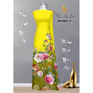 Vải Áo Dài Tằm Ý/ Lụa Nhật Cây Hoa Hồng