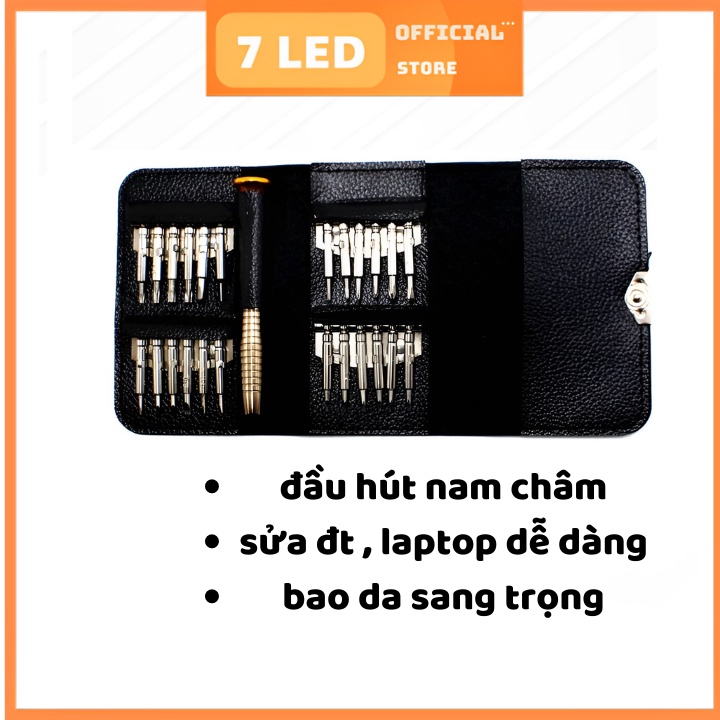 Bộ tua vít đa năng 25 in 1 sửa điện thoại, laptop, đồng hồ nhỏ gọn cầm tay