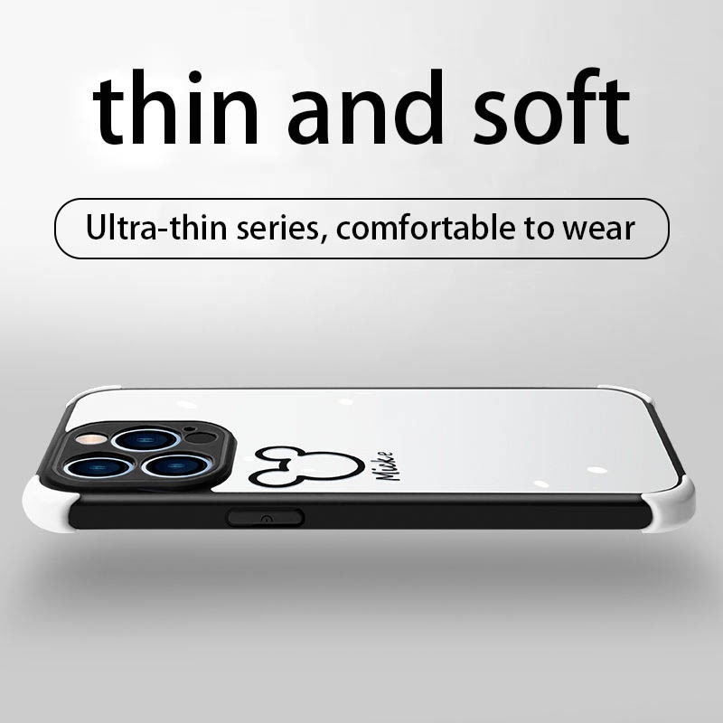 Ốp Điện Thoại Túi Khí Chống Sốc Hình Gấu Màu Tím / Đen / Xanh Dương Nhạt CYMR1 Cho iPhone 11 12 1