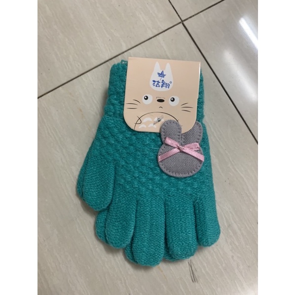 (1đôi) găng tay len dày dặn gắn hình thỏ xinh xắn cho các bé từ 3-7tuổi.