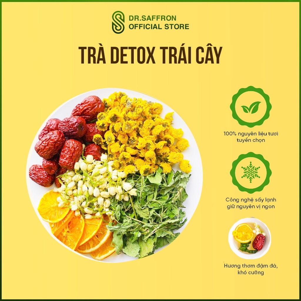 Set 40 gói trà detox dưỡng nhan mix vị tặng bình nước, hạt chia giúp đẹp da, đẹp dáng