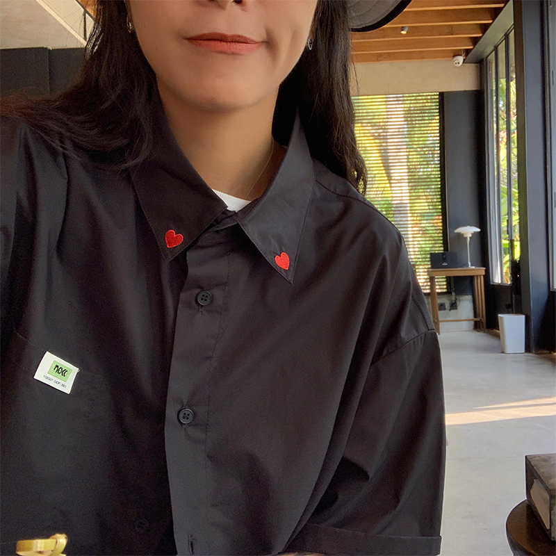 NRVP Áo Sơ Mi Nữ Tay Ngắn Dáng Rộng Kiểu Hàn Quốc Thời Trang Mùa Thu 2021