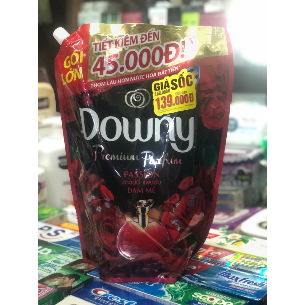 Nước xả làm mềm vải đậm đặc DOWNY đam mê túi 2.2L